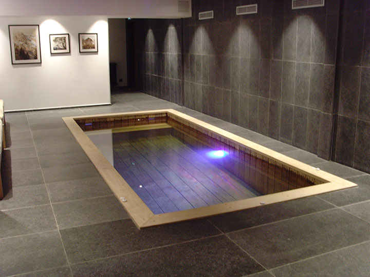 Petite piscine d'interieur en bois